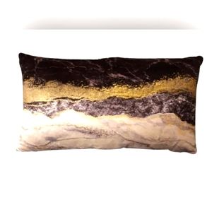 Callisto Home Black Agate Marble Velvet Throw Pillow